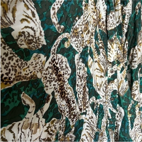 :Price Firm: Anthropologie Maeve Contrast Button-Down Midi Dress - Picture 7 of 10